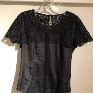 Black short sleeved blouse